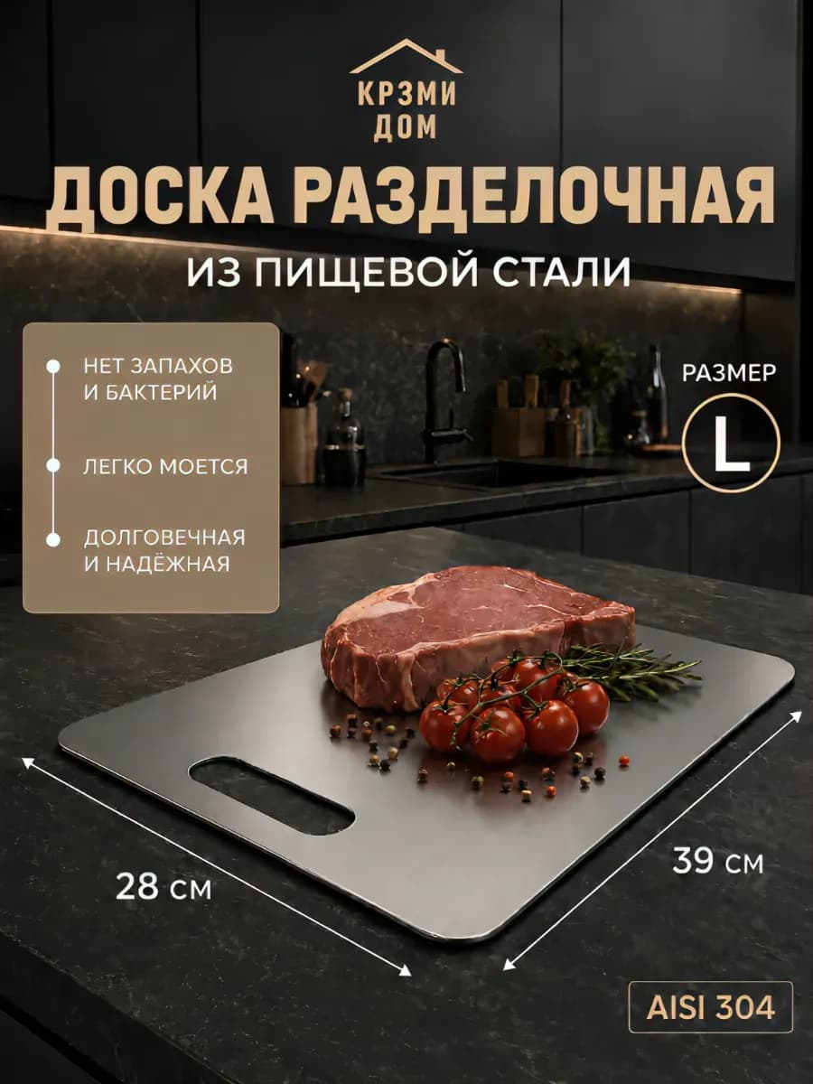 Разделочная доска металлическая из нержавеющей стали "L"
